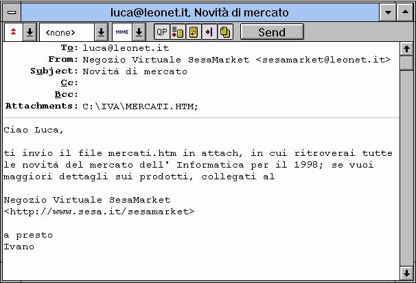 Esempio di Attach e Testo nello stesso Messaggio